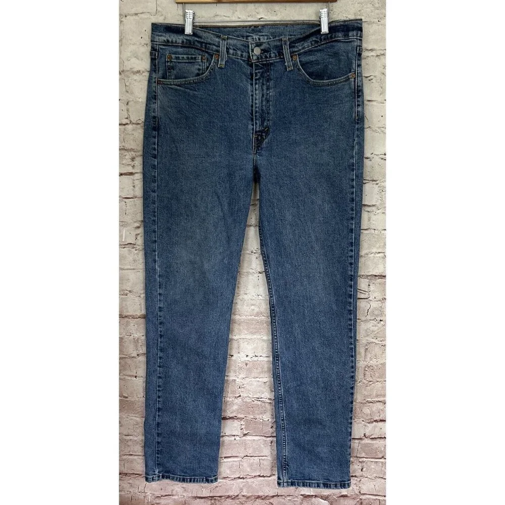 LEVI'S 514 Slim Straight Medium Wash Blue Denim Jeans Mens Size W 36 x L 34
